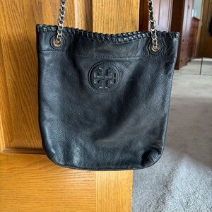 Tory Burch Black Leather Chain Shoulder/Crossbody Bag